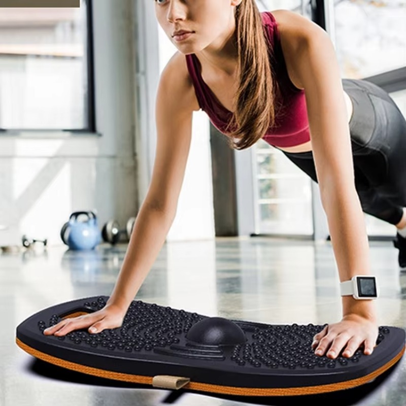 Wobble Board Balance - لوح توازن خشبي مضاد للتعب للمكتب،