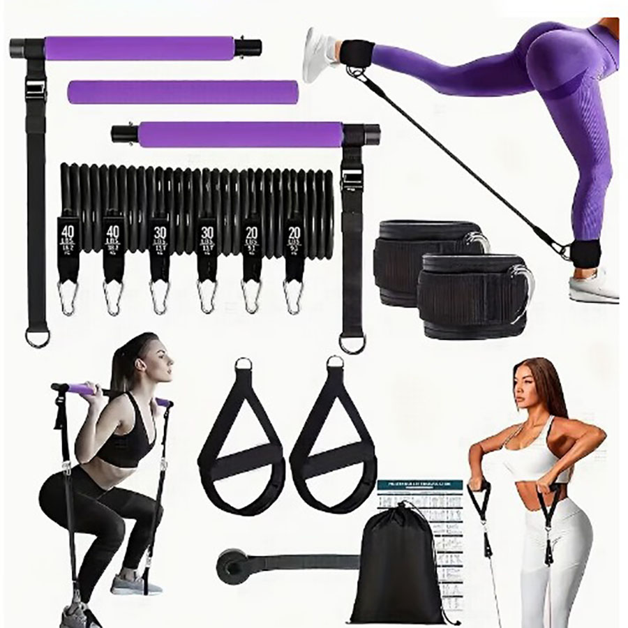 Home Gym Outfit - أشرطة مقاومة بوزن 180 رطل مع