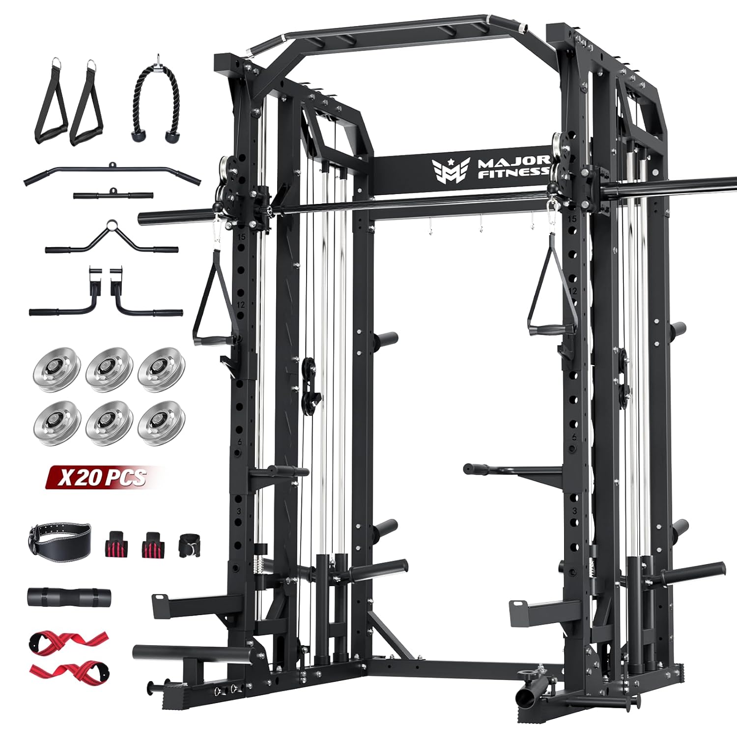 Home Gym Lat Pulldown - جهاز سميث للتمارين المنزلية، رف سكوات،