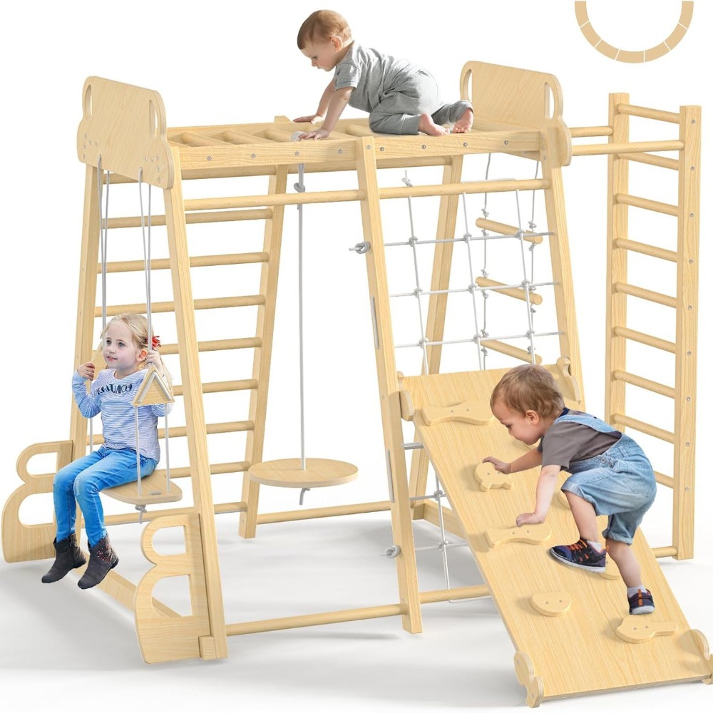 مجموعة ألعاب تسلق خشبية للأطفا - مراجعة Home Gym For Kids وسعره