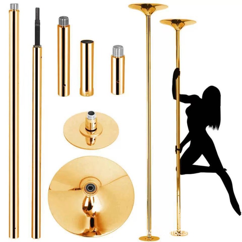 عمود رقص ذهبي محمول دوار وثابت - مراجعة Home Gym Gold وسعره