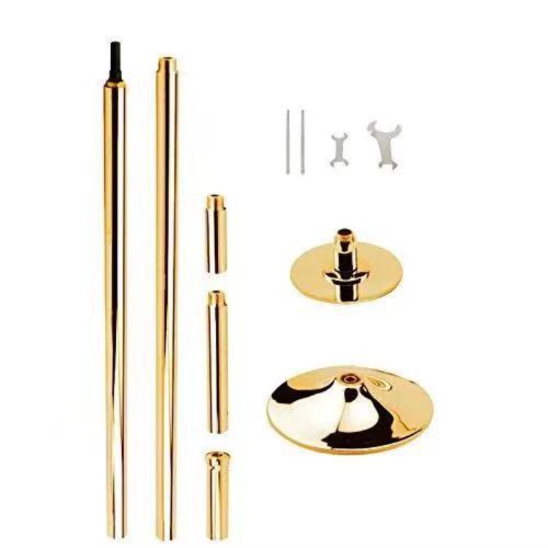 عمود رقص ذهبي محمول دوار وثابت - مراجعة Home Gym Gold وسعره