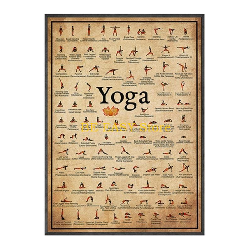 E28F ريترو خمر اليوغا الفن يطب - مراجعة Home Gym Wallpaper وسعره