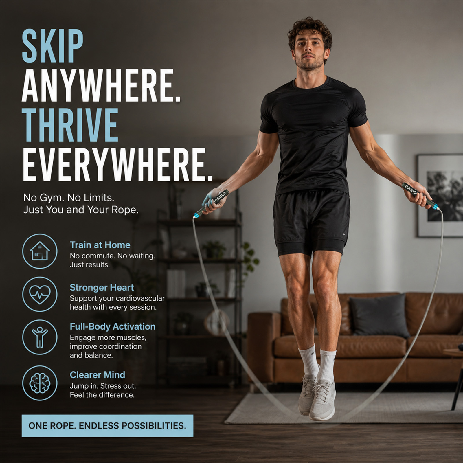 حبل قفز سريع احترافي من MOGOLD - مراجعة Jump Rope Bearing وسعره