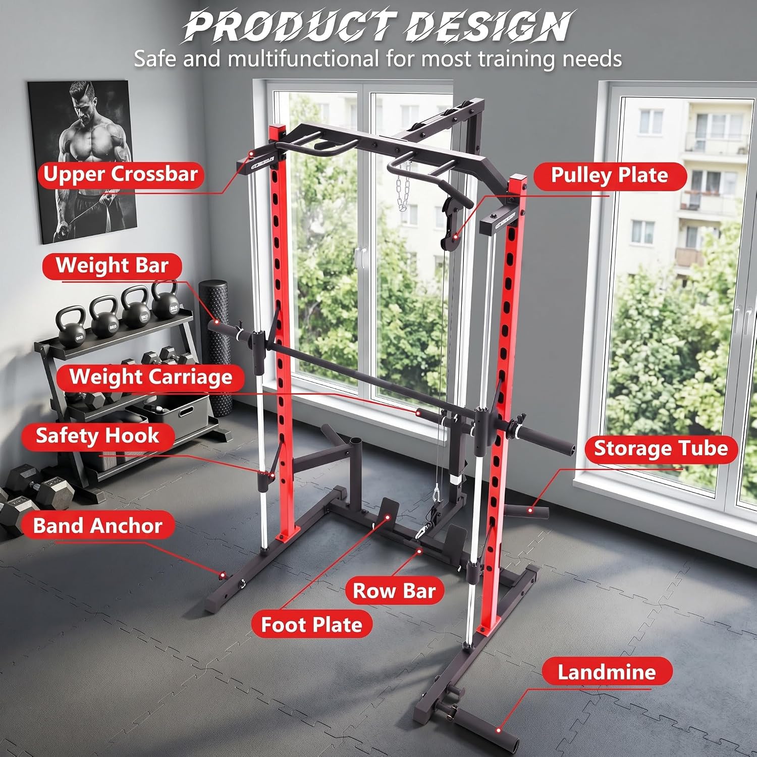 جهاز سميث متعدد الوظائف مع وحد - مراجعة Home Gym Lat Pulldown وسعره