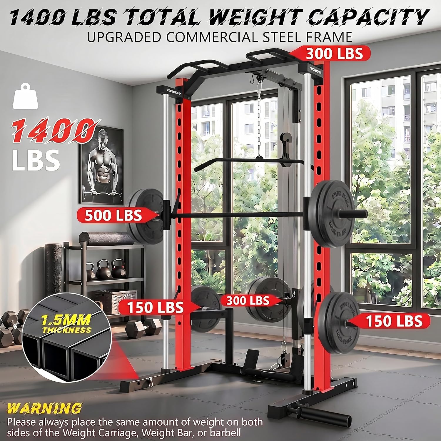 جهاز سميث متعدد الوظائف مع وحد - مراجعة Home Gym Lat Pulldown وسعره