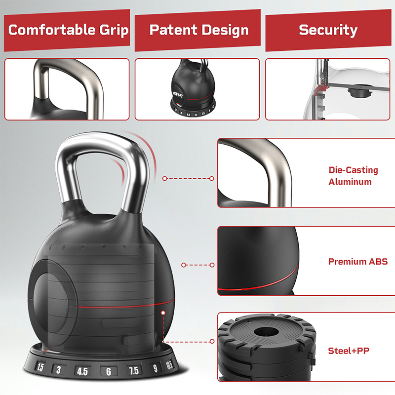 كيتل بيل قابل للتعديل بوزن 10. - مراجعة All In One Gym Home Equipment وسعره